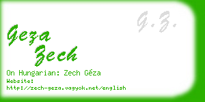 geza zech business card